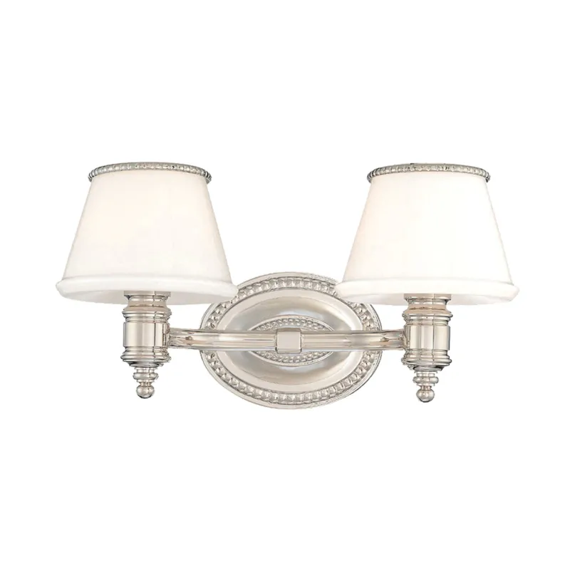 Richmond 2-Light Bath and Vanity in Polished Nickel 14.5W x 7.5H