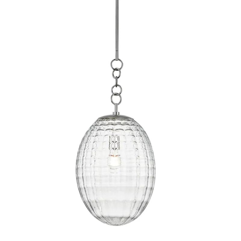Venice 1-Light Pendant in Polished Nickel 12W x 27H