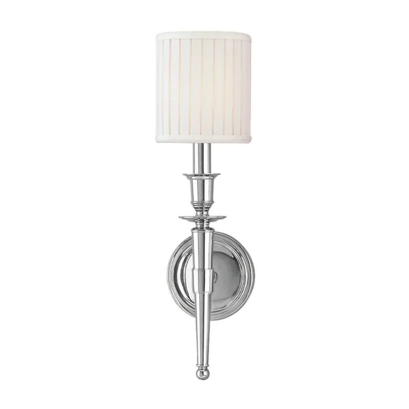 Abington 1-Light Wall Sconce in Polished Nickel 4.75W x 17.25H