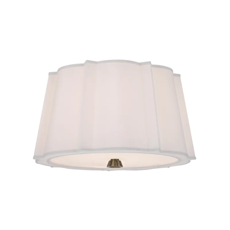 Humphrey 2-Light Flush Mount in Aged Brass 17W x 11.25H