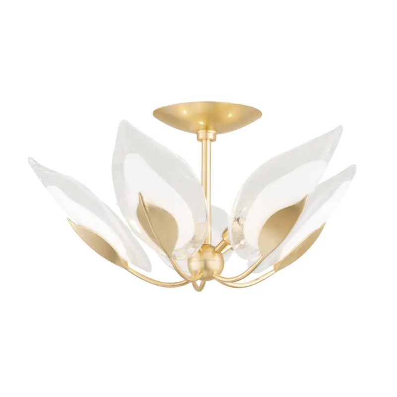 Blossom 5-Light Semi Flush in Gold Leaf 24W x 12.5H