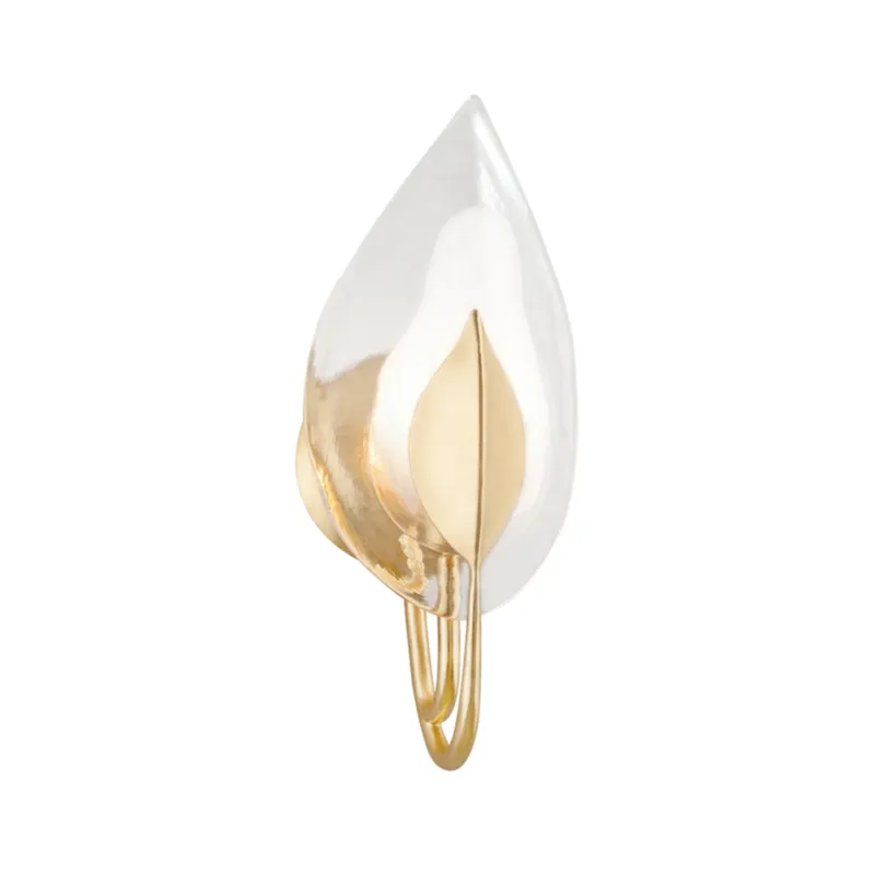 Blossom 1-Light Wall Sconce in Gold Leaf 6.25W x 16H