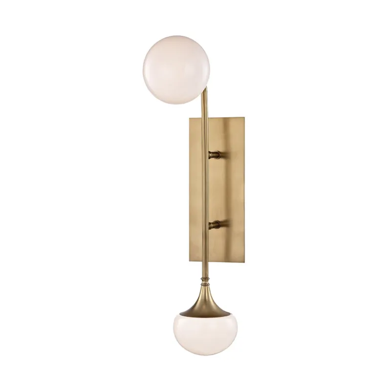 Fleming 2-Light Wall Sconce in Aged Brass 5W x 24H