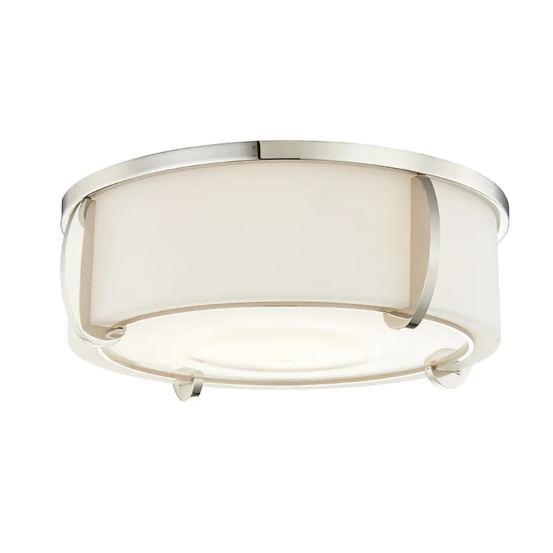 Talon 3-Light Flush Mount in Polished Nickel 15.5W x 5H