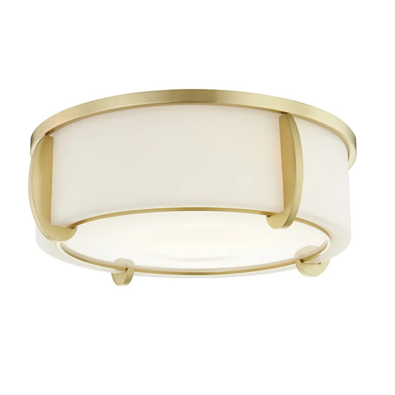 Talon 3-Light Flush Mount in Aged Brass 15.5W x 5H