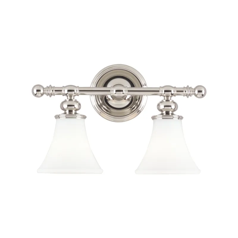 Weston 2-Light Bath and Vanity in Polished Nickel 16W x 10H
