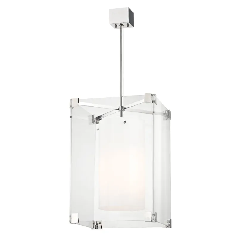Achilles 3-Light Pendant in Polished Nickel 18W x 25.75H