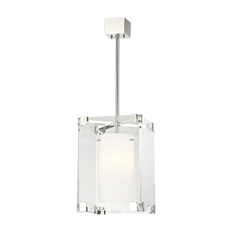 Achilles 1-Light Pendant in Polished Nickel 13.25W x 18.75H