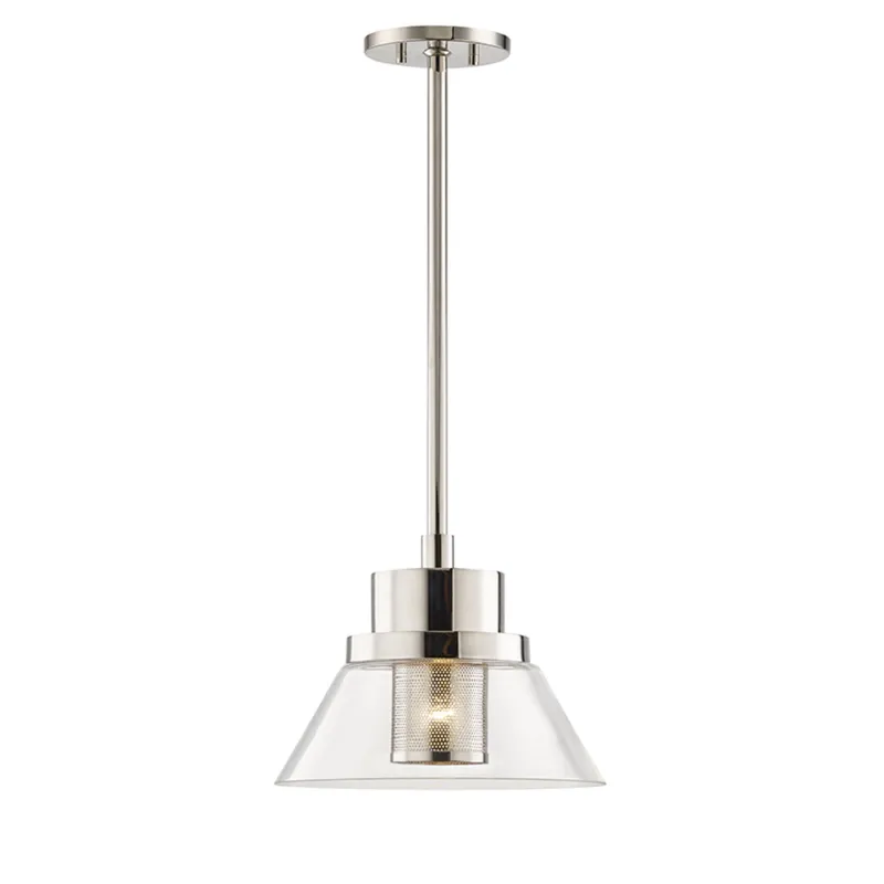 Paoli 1-Light Pendant in Polished Nickel 12W x 10H