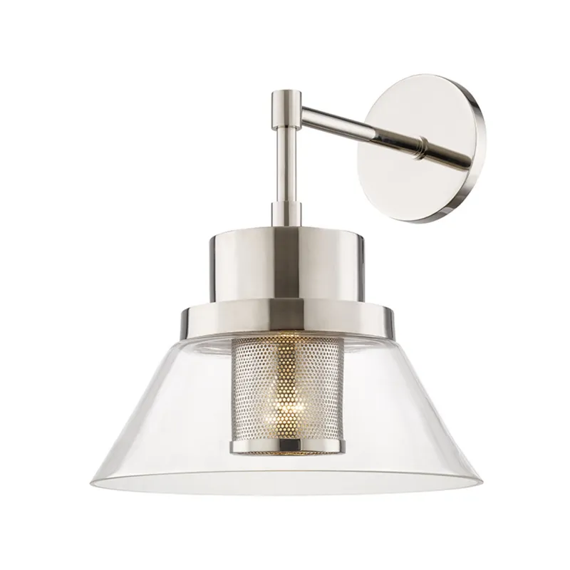 Paoli 1-Light Wall Sconce in Polished Nickel 12W x 15.25H