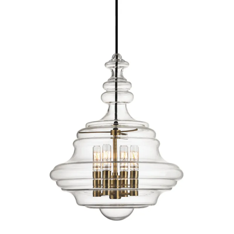 Washington 4-Light Lantern in Aged Brass 15.5W x 20H