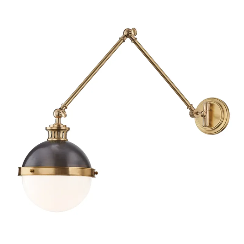 Latham 1-Light Wall Sconce in Aged Brass/Distressed Bronze 9.5W x 21.25H
