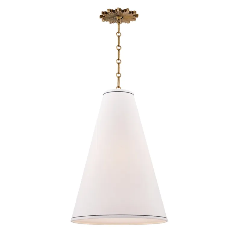 Worth 1-Light Pendant in Aged Brass 16W x 23H
