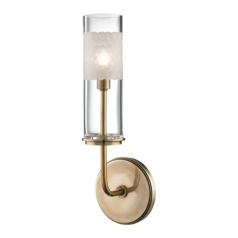 Wentworth 1-Light Bath and Vanity in Aged Brass 5W x 14.25H