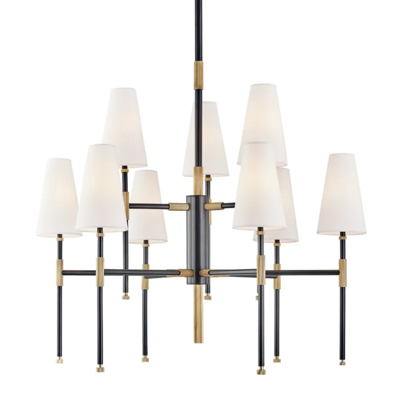Bowery 9-Light Chandelier in Aged Brass/Old Bronze 34W x 31H