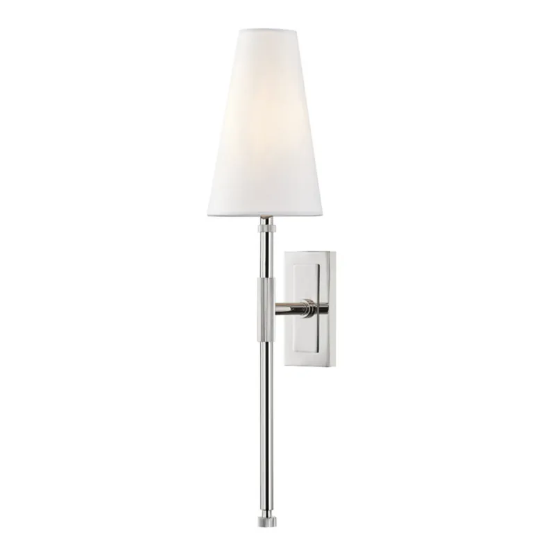 Bowery 1-Light Wall Sconce in Polished Nickel 5W x 21.5H