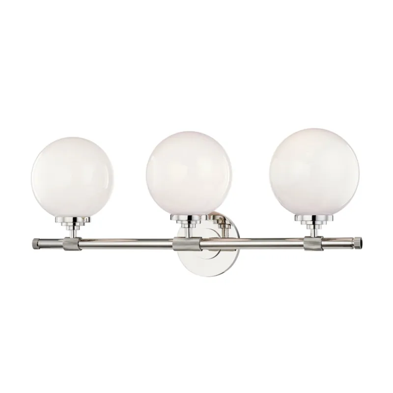 Bowery 3-Light Bath and Vanity in Polished Nickel 23.75W x 10H
