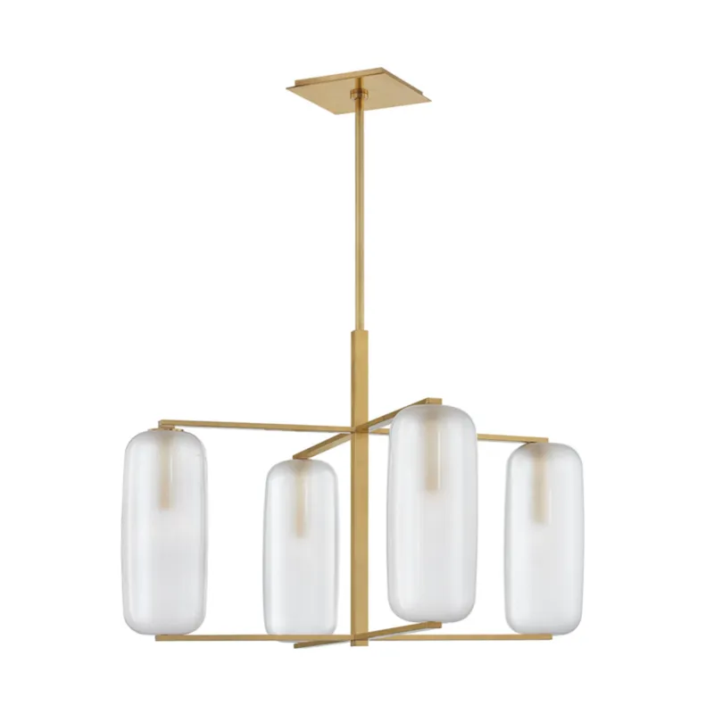 Pebble 4-Light Chandelier in Aged Brass 33.5W x 21.75H