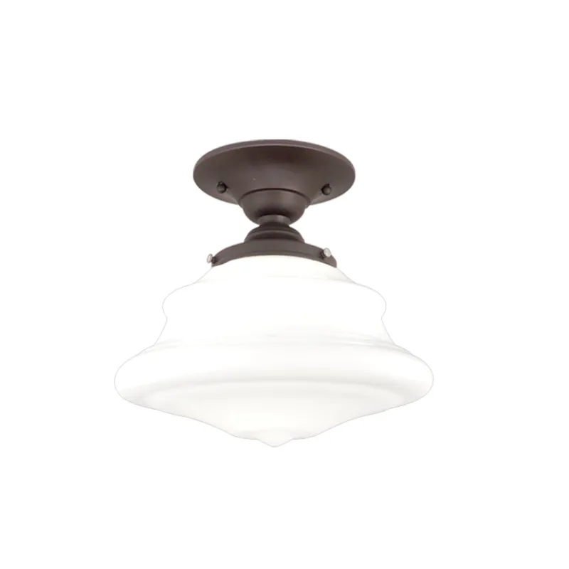 Petersburg 1-Light Semi Flush in Old Bronze 9.5W x 8H