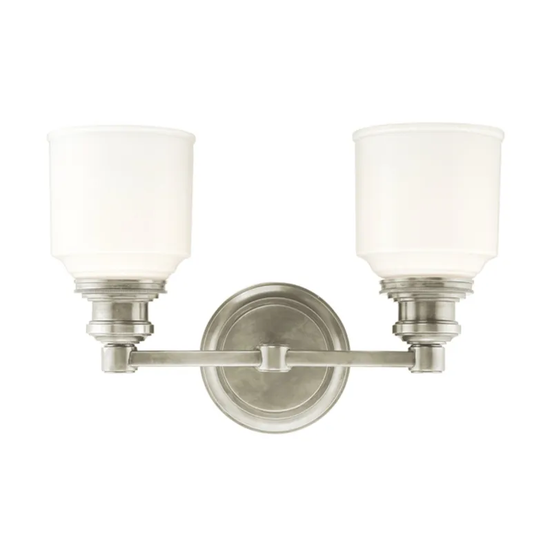 Windham 2-Light Bath and Vanity in Satin Nickel 14.25W x 9.75H