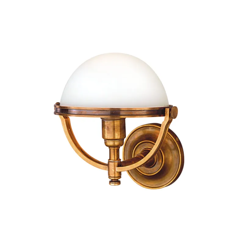Stratford 1-Light Wall Sconce in Aged Brass 10W x 11H