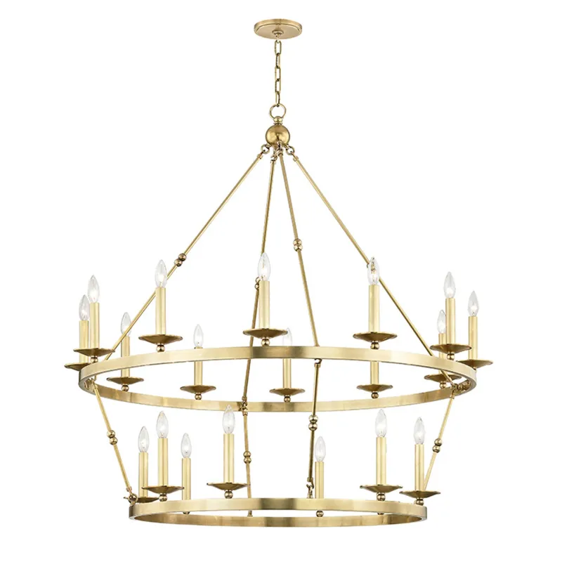 Allendale 20-Light Chandelier in Aged Brass 46.75W x 38H