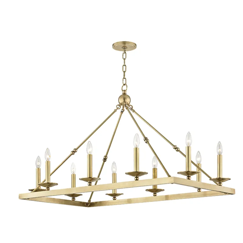 Allendale 10-Light Linear in Aged Brass 44.5L x 27W x 27.75H