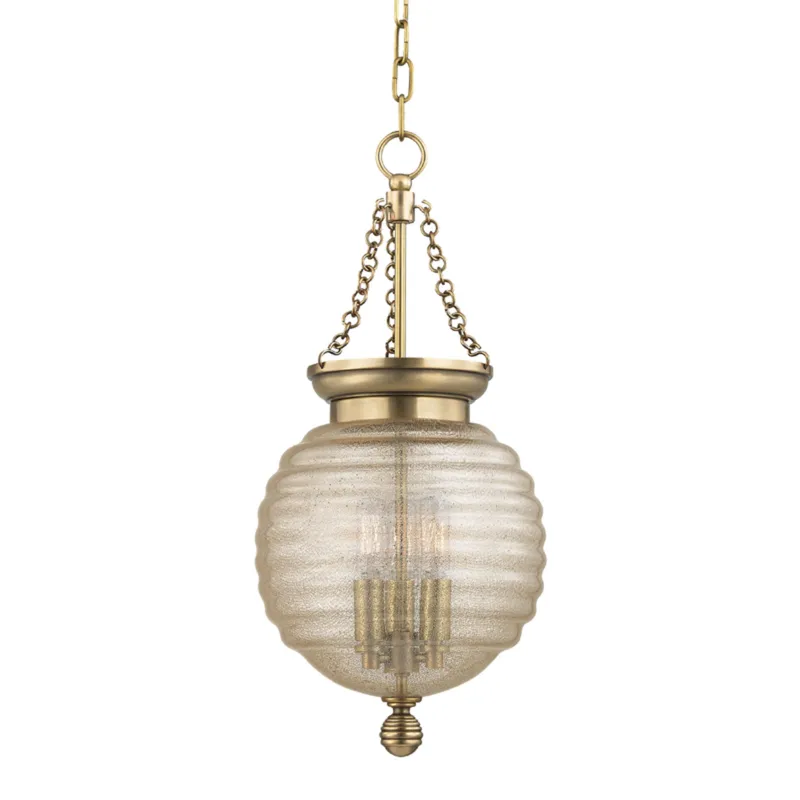 Coolidge 3-Light Pendant in Aged Brass 10W x 21H