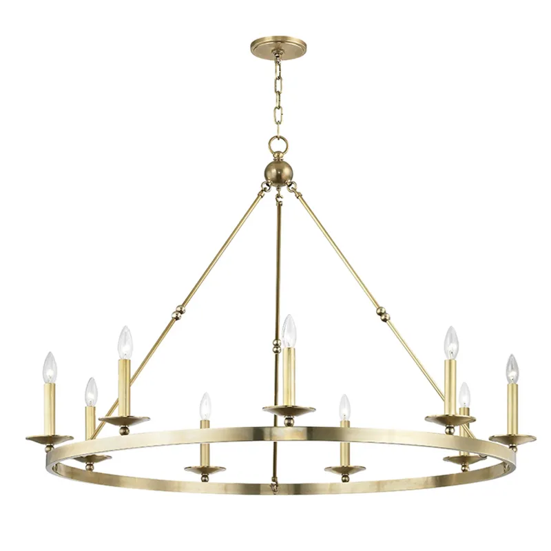 Allendale 9-Light Chandelier in Aged Brass 46.25W x 32.25H