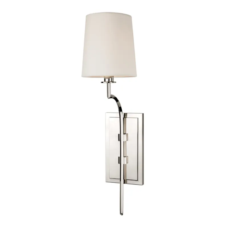 Glenford 1-Light Wall Sconce in Polished Nickel 5.5W x 22H