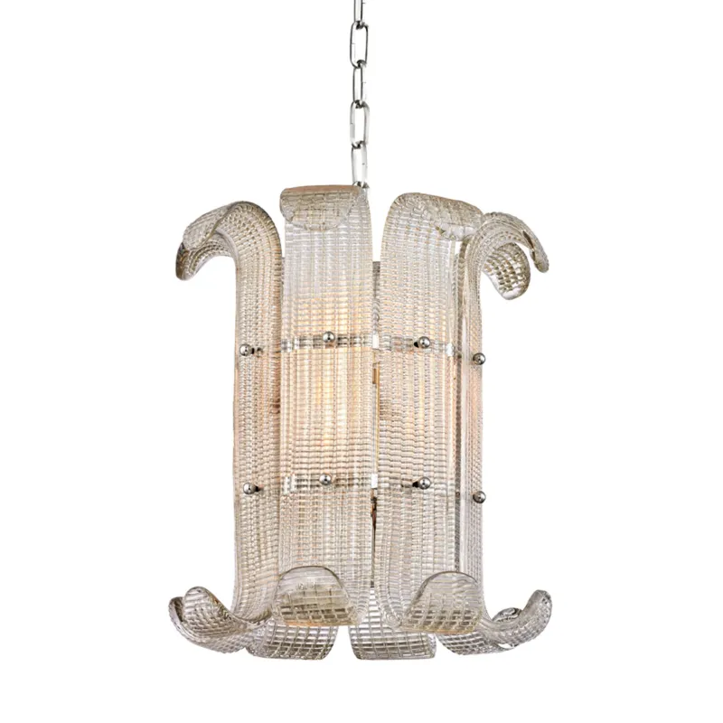 Brasher 4-Light Pendant in Polished Nickel 14.5W x 15.75H