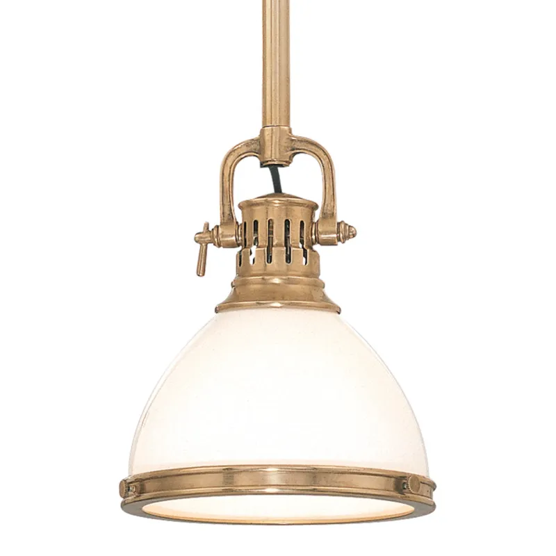 Randolph 1-Light Pendant in Aged Brass 10W x 15H