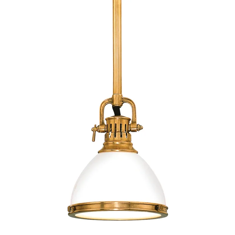 Randolph 1-Light Pendant in Aged Brass 7W x 11H
