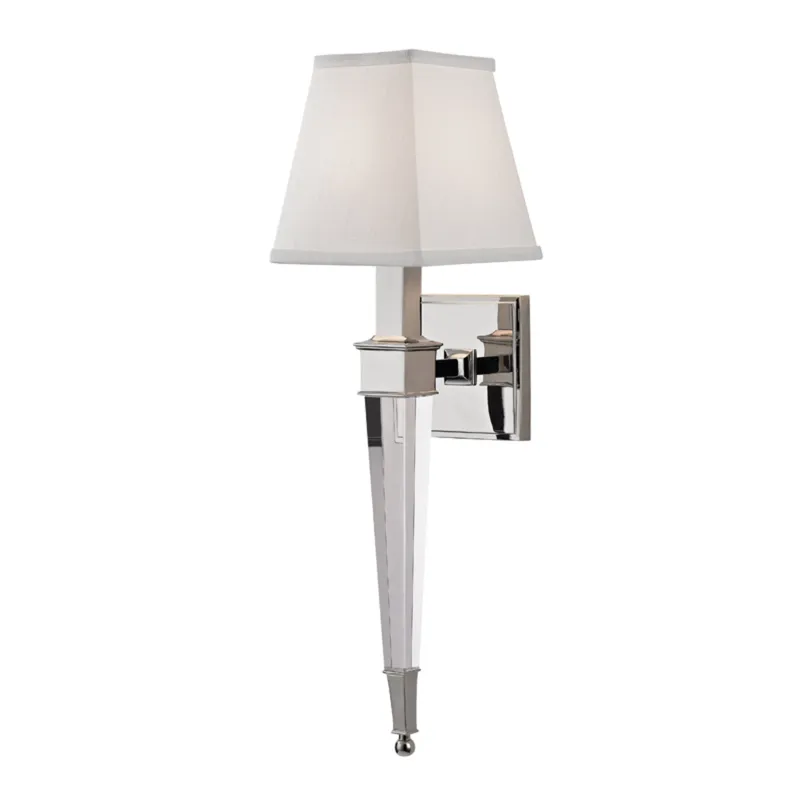 Ruskin 1-Light Wall Sconce in Polished Nickel 5.75W x 20.5H