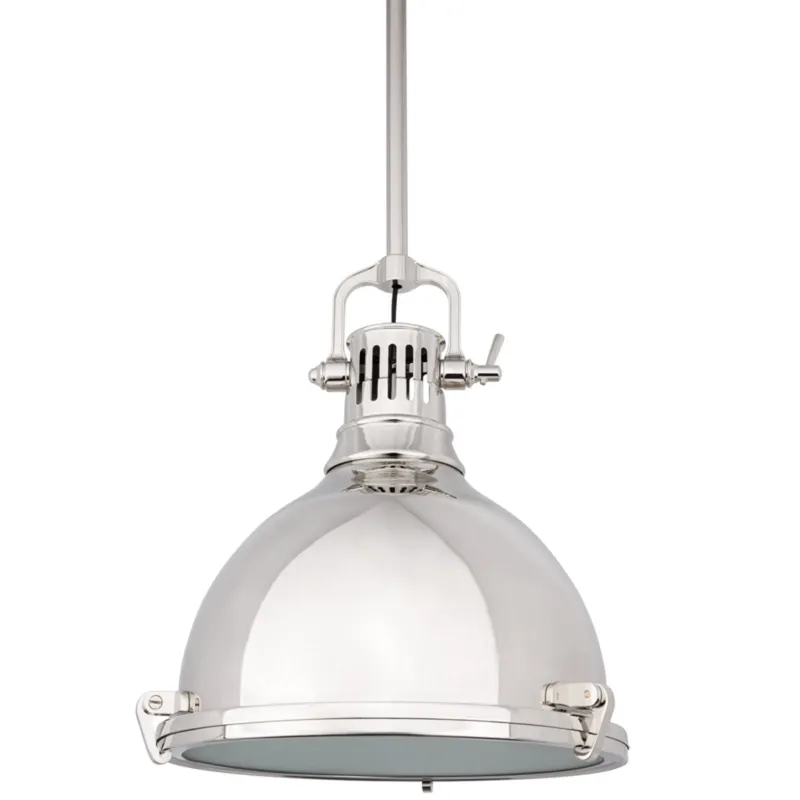 Pelham 1-Light Pendant in Polished Nickel 14W x 16.75H