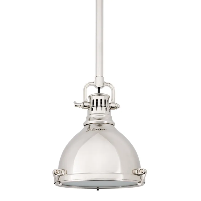 Pelham 1-Light Pendant in Polished Nickel 8W x 8.75H