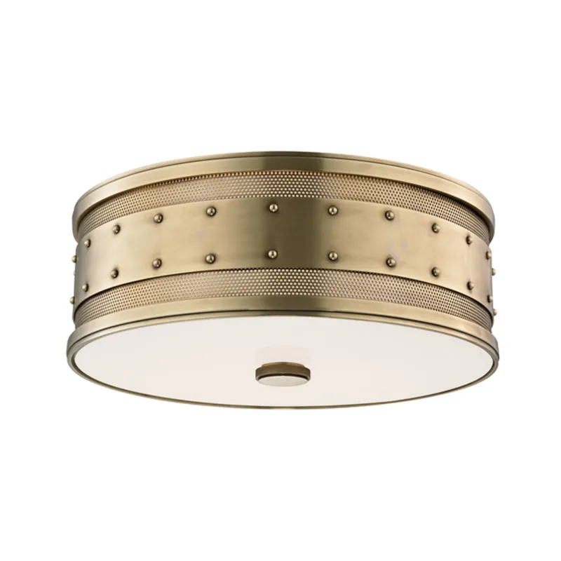 Gaines 3-Light Flush Mount in Aged Brass 16W x 5.5H