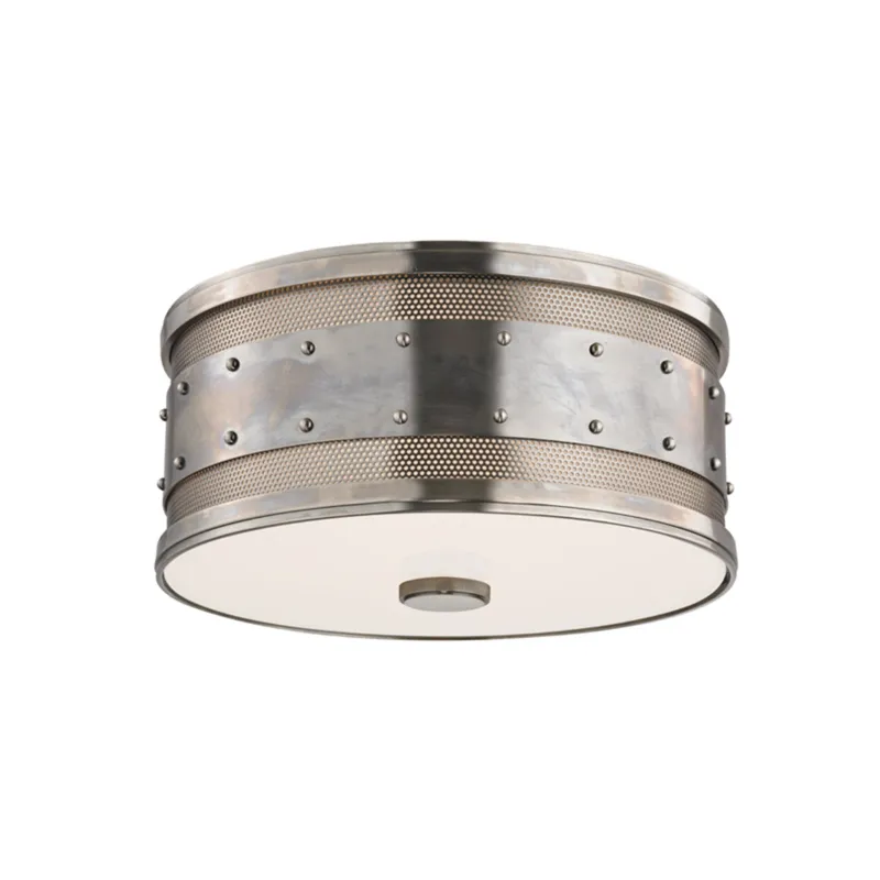 Gaines 2-Light Flush Mount in Historic Nickel 12W x 5.5H
