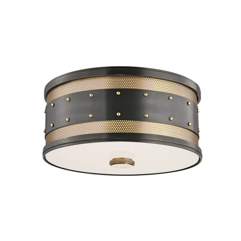 Gaines 2-Light Flush Mount in Aged Brass/Old Bronze 12W x 5.5H