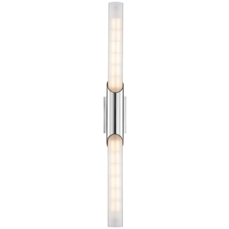 Pylon 2-Light Wall Sconce in Polished Chrome 2.75W x 26.25H