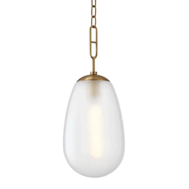 Bruckner 1-Light Pendant in Aged Brass 8.75W x 22.25H