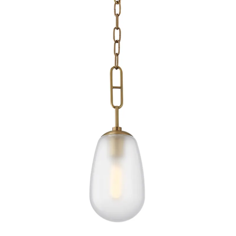 Bruckner 1-Light Pendant in Aged Brass 6W x 16.5H