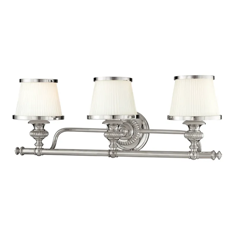 Milton 3-Light Bath and Vanity in Polished Nickel 24.75W x 9H