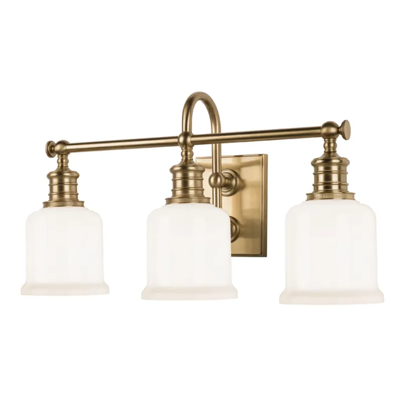 Keswick 3-Light Bath and Vanity in Aged Brass 21W x 11H