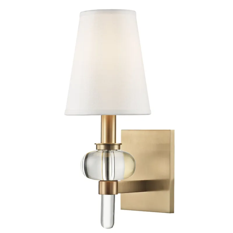 Luna 1-Light Wall Sconce in Aged Brass 5.5W x 14H