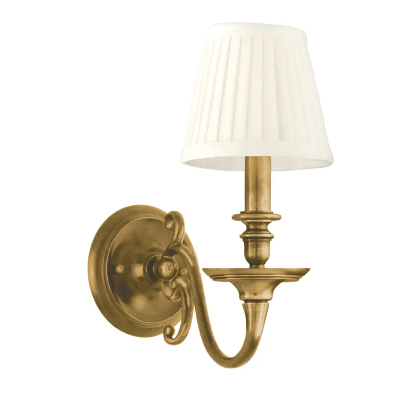 Charleston 1-Light Wall Sconce in Aged Brass 5.5W x 12.5H