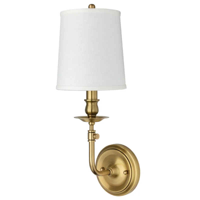 Logan 1-Light Wall Sconce in Aged Brass 6.25W x 18H
