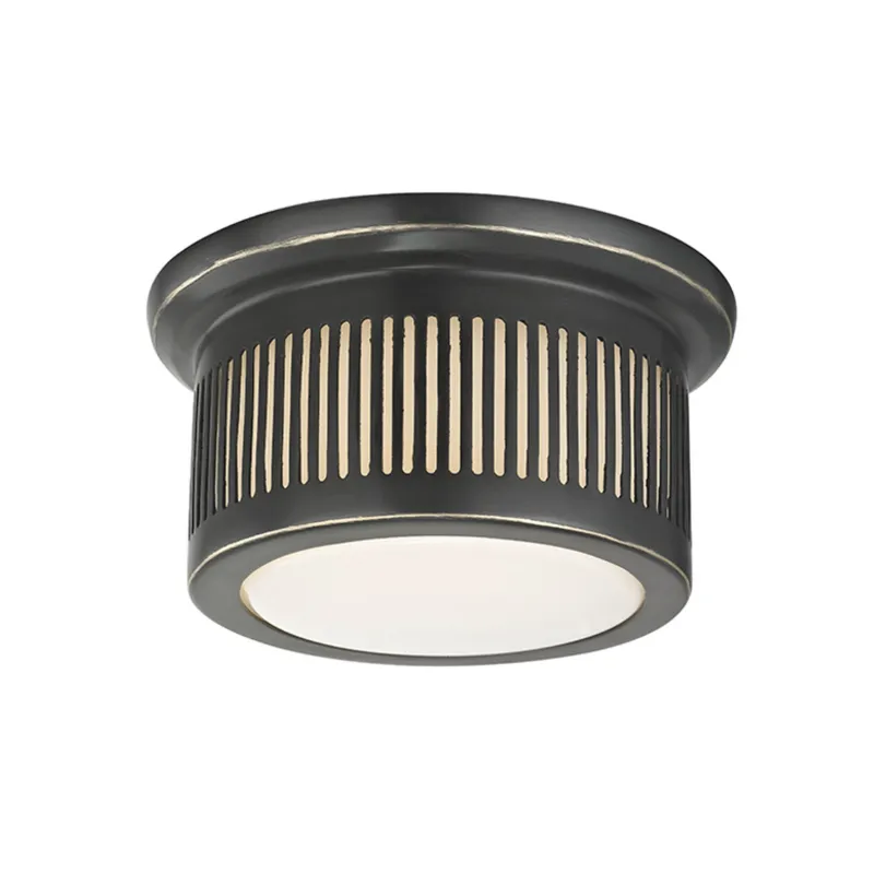 Bangor 1-Light Flush Mount in Old Bronze 6W x 3.5H