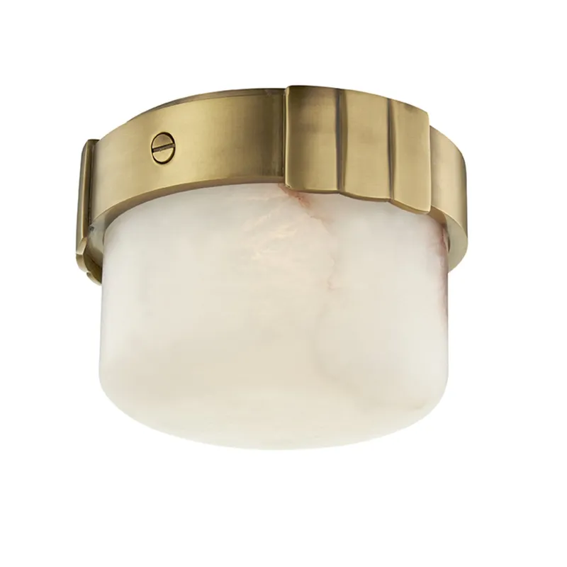 Beckett 1-Light Flush Mount in Aged Brass 6W x 4.5H
