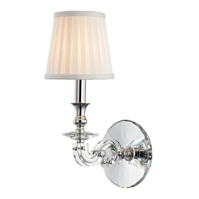 Lapeer 1-Light Wall Sconce in Polished Nickel 5.5W x 14H